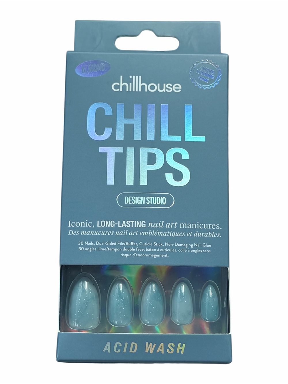 NEW Set/3 Chillhouse Chill Tips Almond Shape Medium Length Press on Nails - Picture 5 of 8